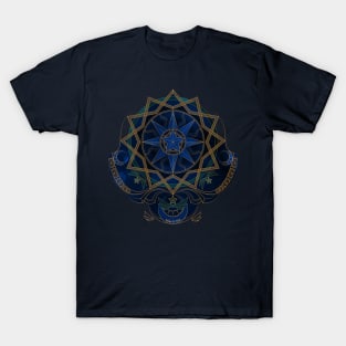 Blue Enchantment: Celestial Suns, Moons, Stars T-Shirt